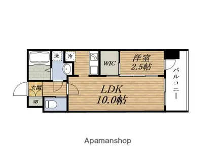 SERENITE西中島アリア2番館(1LDK/10階)の間取り写真