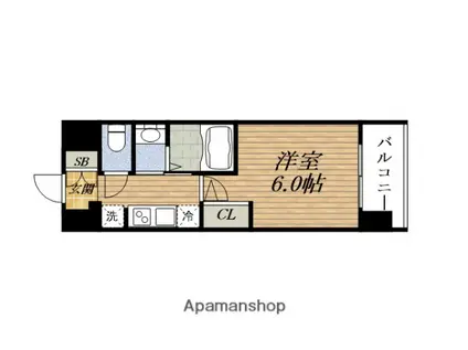 エステムコート新大阪ⅩⅤフロウ(1K/7階)の間取り写真