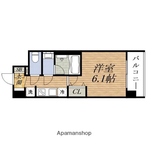 プレサンス神崎川ファインブレス旧スプランディッドⅥ(1K/5階)の間取り写真