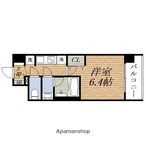 PRESSANCE神崎川ファインブレス(1K/9階)の間取り写真