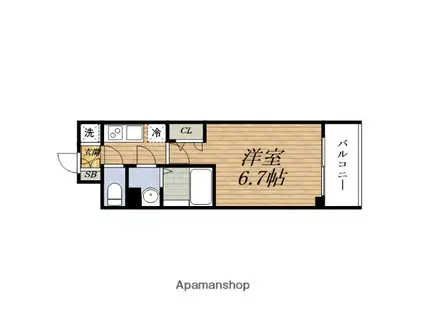 エスリードレジデンス大阪GRANDノースⅡ(1K/8階)の間取り写真