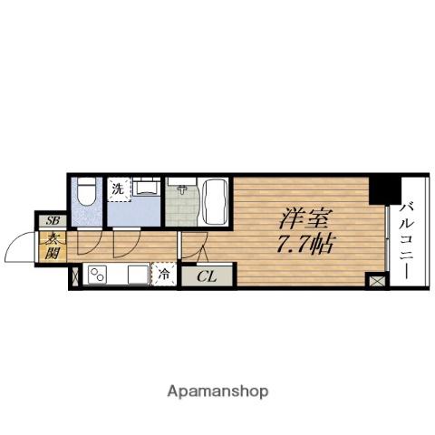 S-RESIDENCE ESAKA LIBLE(1K/13階)の間取り写真