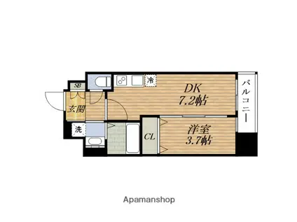 プレサンス塚本ミッドネクスト(1DK/6階)の間取り写真