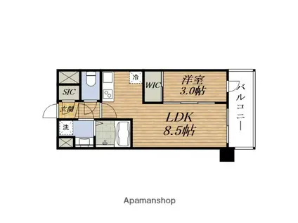 ADVANCEE江坂東デパール(1LDK/9階)の間取り写真