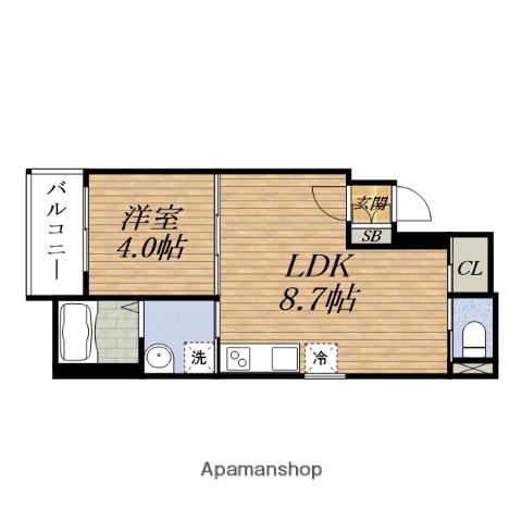 センチュリー エサカ(1LDK/1階)の間取り写真