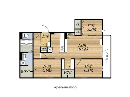 CASA. FILANTE V(3LDK/2階)の間取り写真