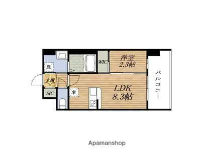 セレニテ江坂エクラ(1LDK/3階)の間取り写真