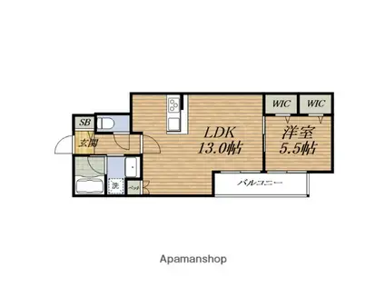 吹田市昭和町ヘーベルメゾン(1LDK/3階)の間取り写真