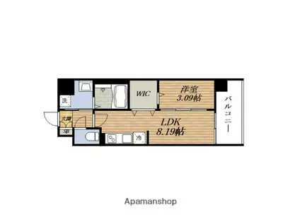 WORVE吹田江坂(1LDK/5階)の間取り写真
