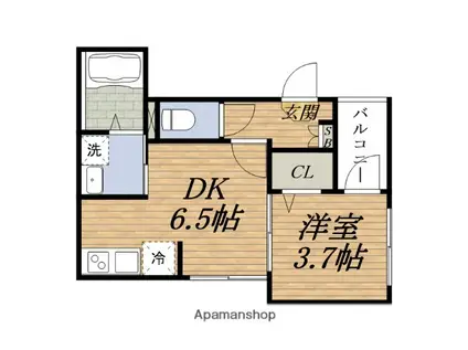 サンメイプル庄内(1DK/3階)の間取り写真