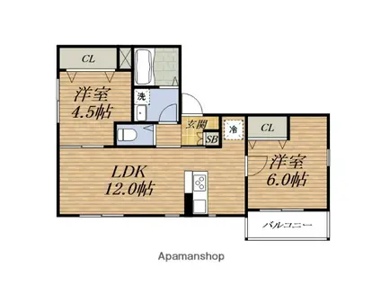 AMOUR FLEURIR 若竹(2LDK/3階)の間取り写真