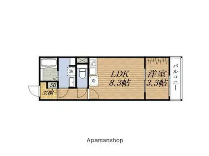 リブレメゾンAWAJI Ⅰ(1LDK/1階)の間取り写真