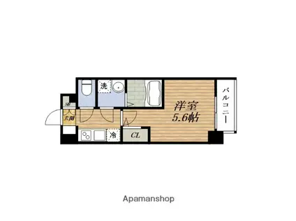SOLASIARESIDENCE千里丘(1K/6階)の間取り写真