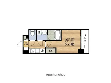 SOLASIARESIDENCE千里丘(1K/5階)の間取り写真