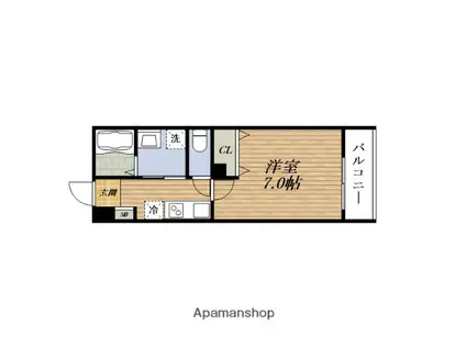 プルメリア阪大前(1K/2階)の間取り写真