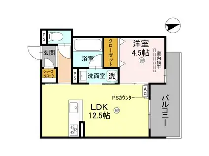 クレッシェンドVI(1LDK/3階)の間取り写真