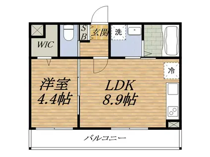KTIレジデンス カタヤマチョウ(1LDK/2階)の間取り写真