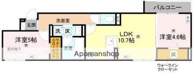 D-RESIDENCE OKAMACHI(2LDK/1階)の間取り写真