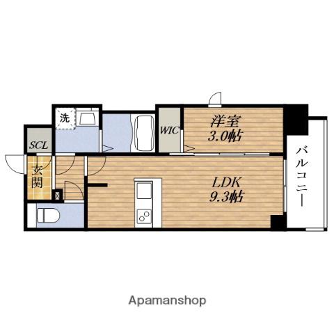シーズンフラッツ SHIN-OSAKA サウス(1LDK/7階)の間取り写真