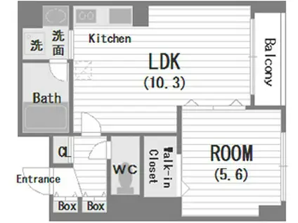 M.HILLS西本町(1LDK/3階)の間取り写真