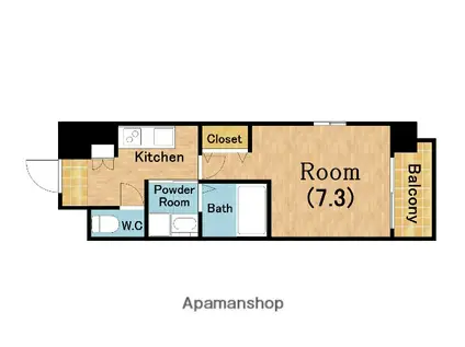 エスリード難波サウス(1K/4階)の間取り写真