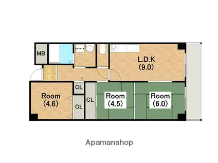 サウスサイドなにわ筋(3LDK/5階)の間取り写真