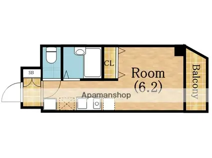 エルミタージュ難波南5(1K/8階)の間取り写真