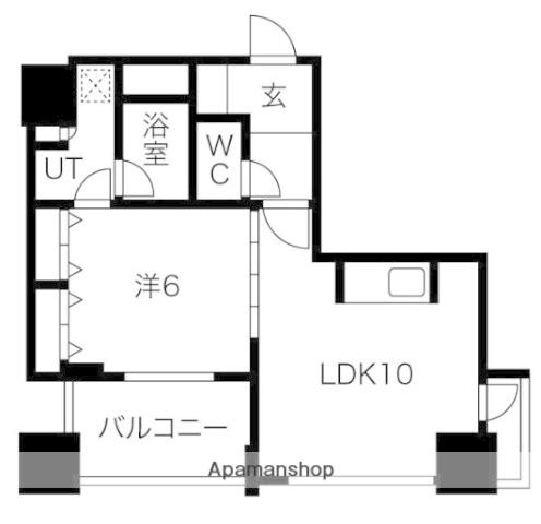 アルグラッドザ・タワー心斎橋(1LDK/4階)の間取り写真