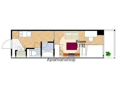 ティックランド南船場Ⅰ(1K/8階)の間取り写真