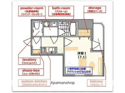エスライズ日本橋(1K/3階)の間取り写真