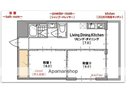 上垣第二ビル(2DK/5階)の間取り写真