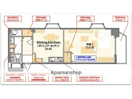 アーデン土佐堀(1DK/9階)の間取り写真