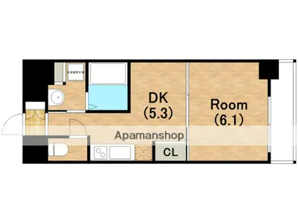 フロンティアタワー九条ⅠCITYSPIRE九条Ⅰ(1DK/9階)の間取り写真