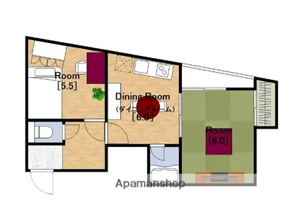 ライフステージ今宮(2DK/3階)の間取り写真