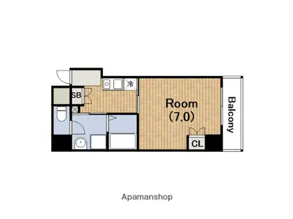 ELLE難波ウエスト(1K/5階)の間取り写真