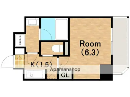 エスライズ西本町(1K/15階)の間取り写真