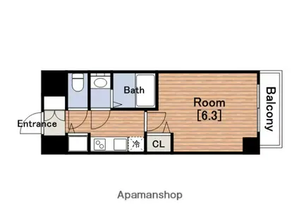 エス・キュート京町堀(1K/12階)の間取り写真