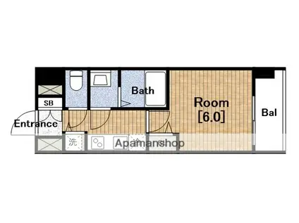 グランカリテ日本橋(1K/11階)の間取り写真