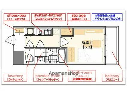 アドバンス大阪ドーム前アヴェニール(1K/7階)の間取り写真