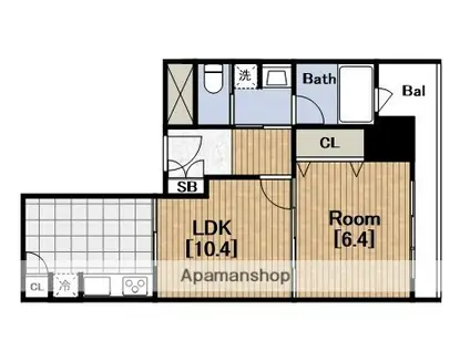 アーバネックス淀屋橋(1LDK/5階)の間取り写真
