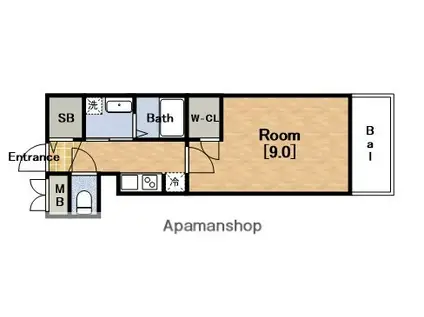 プレサンス堺筋本町駅前(1K/7階)の間取り写真