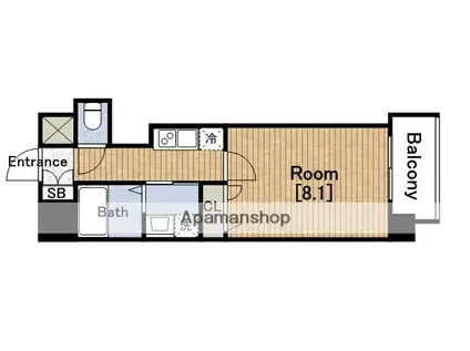 プレサンス堺筋本町駅前(1K/11階)の間取り写真
