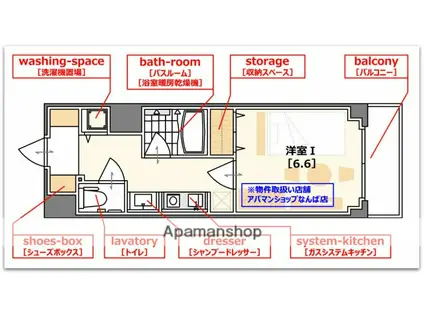 スワンズシティ大阪ウエスト(1K/5階)の間取り写真