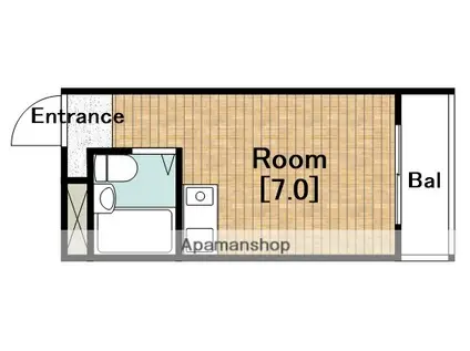 ラパンジール道頓堀(ワンルーム/3階)の間取り写真