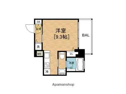 アークリヴェール(ワンルーム/4階)の間取り写真