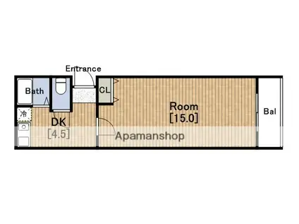/オズレジデンス玉出(1DK/4階)の間取り写真