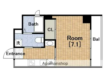 エスライズ大阪ベイサイドアリーナ(1K/2階)の間取り写真