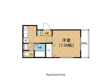 シャーメゾンKOGACHI(1K/3階)の間取り写真