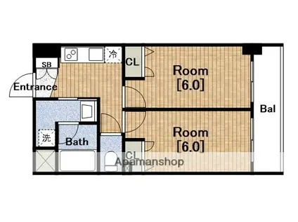 エステムコート難波Ⅴブロード(2K/9階)の間取り写真