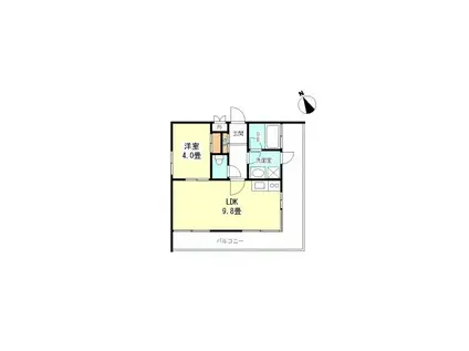 レジデンス桜庵(1LDK/2階)の間取り写真